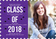 Purple Graduation Cap Confetti Photo Invitations Image 5 of 5